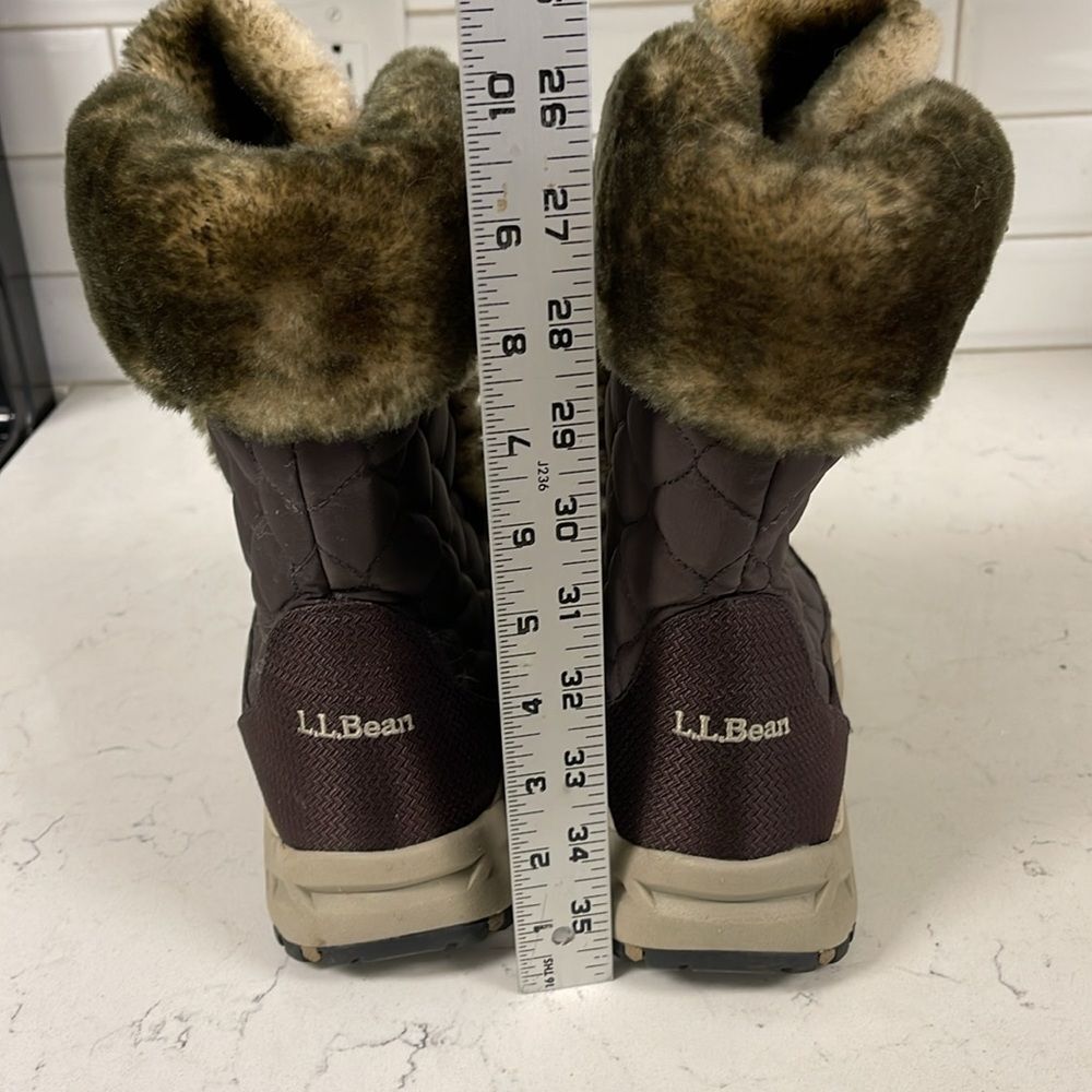 L. L. Bean Faux Fur Winter Snow Bootss Size 8.5 Brown - Picture 3 of 16